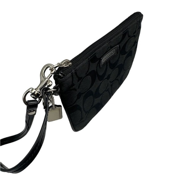 COACH Black Signature Canvas Wristlet - Picture 4 of 6